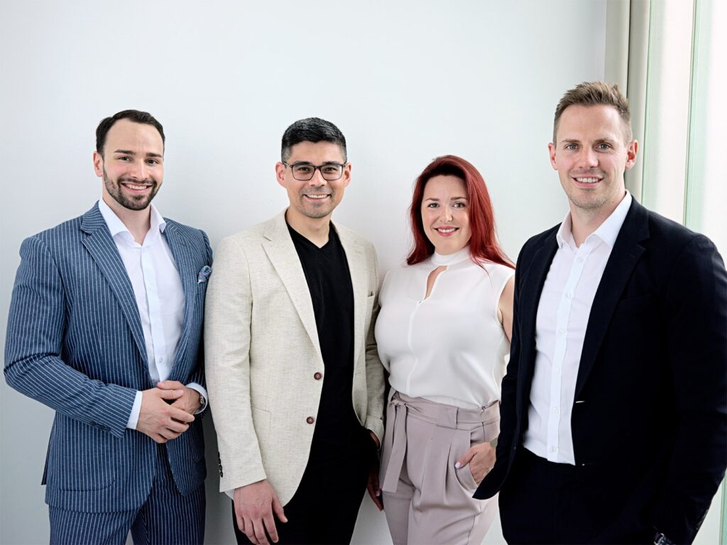 Kooperationspartner Vermögensplanung, v.l.n.r. Alexander Hummelt, Wei-Hung Tsang, Jana Reimchen, Kevin Rohlmann